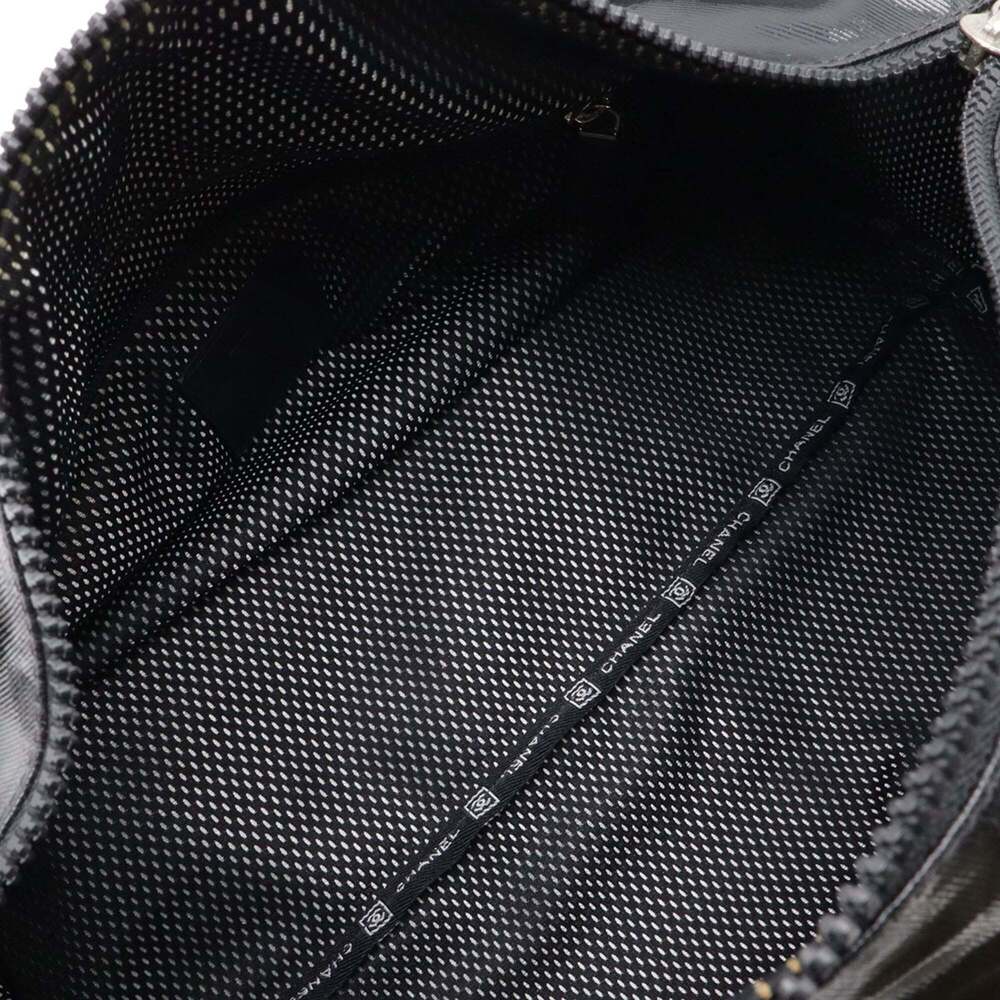CHANEL Black Coated Canvas Logo Shoulder Bag - Picture 7 of 9